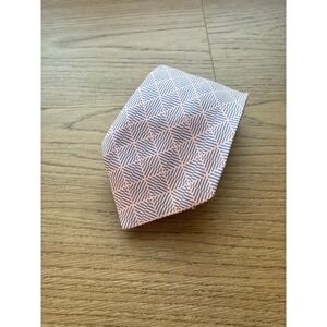 Hermes Mens Silk Geometric Optical Square Necktie Pink Blue 5040 PA France